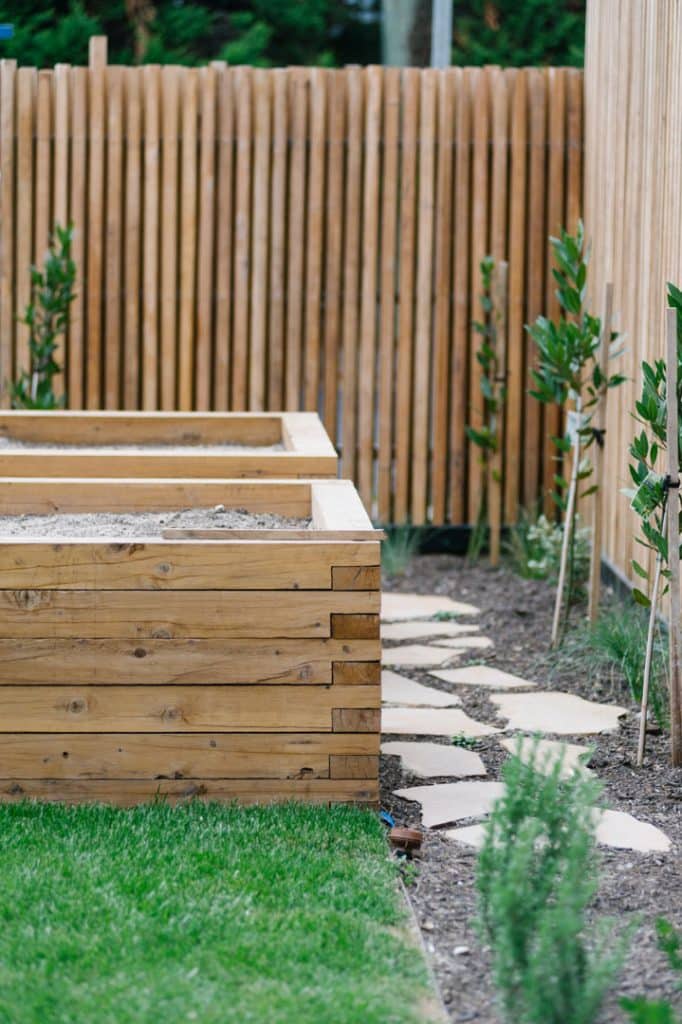 custom garden beds in residential landscaping garden