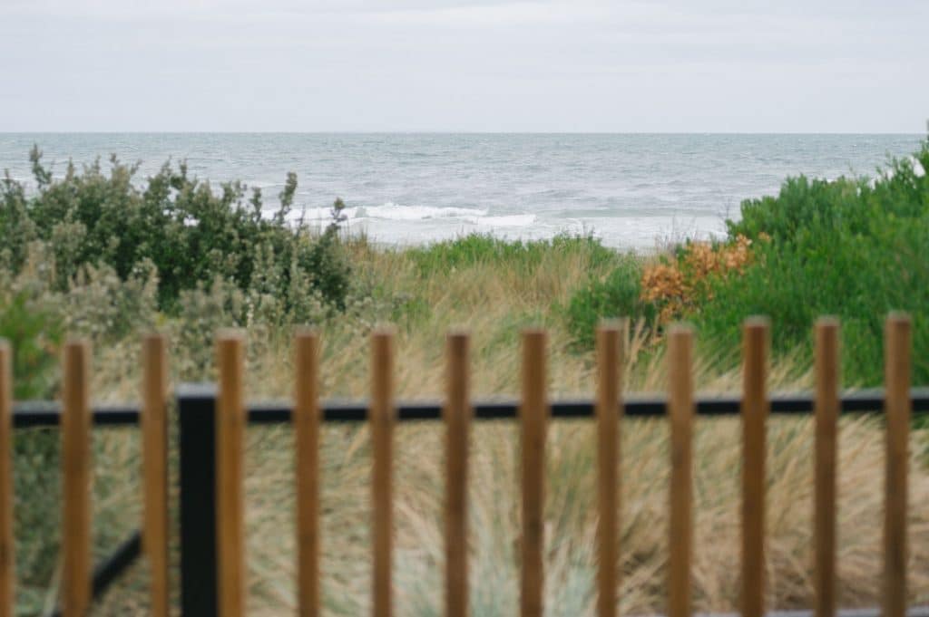 beach view from rear garden over a custom fence mornington peninsula