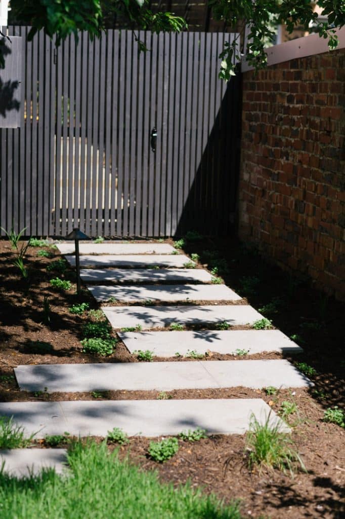 square pavers making pathway in custom designed landscape balwyn