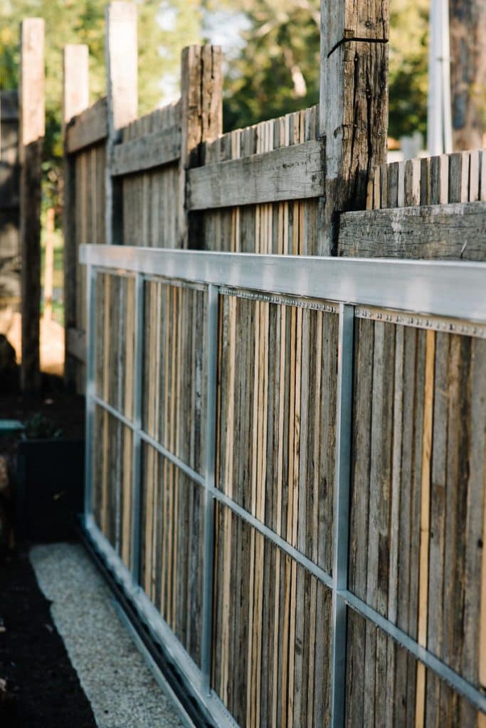 a sliding wooden gate custom made for a house in mornington peninsula